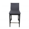 Dexter Counter Stool in Grey Leather, Wenge, Front