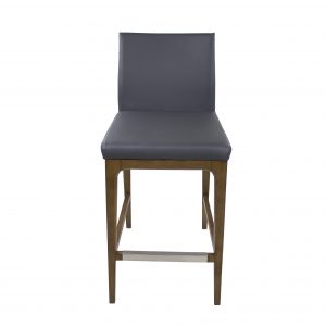 Dexter Counter Stool in Grey Vinyl, Front