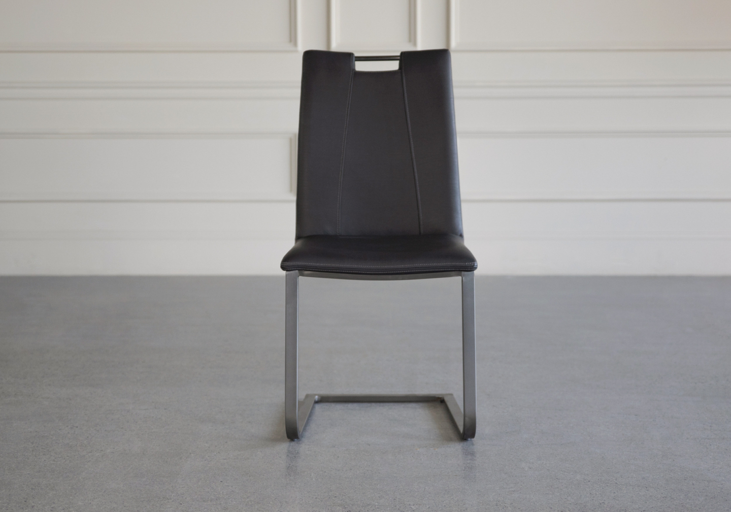 marta vinyl dining chair black front