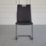 marta vinyl dining chair black front