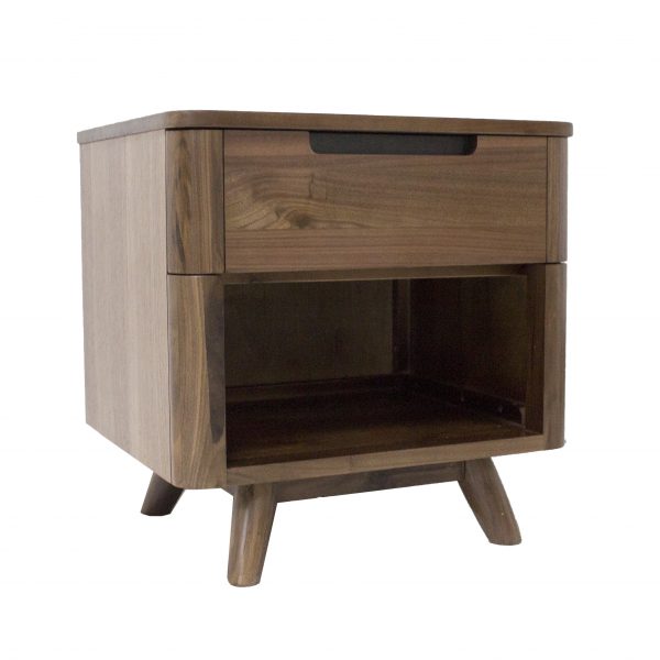 Tahoe Nightstand in Walnut, Angle