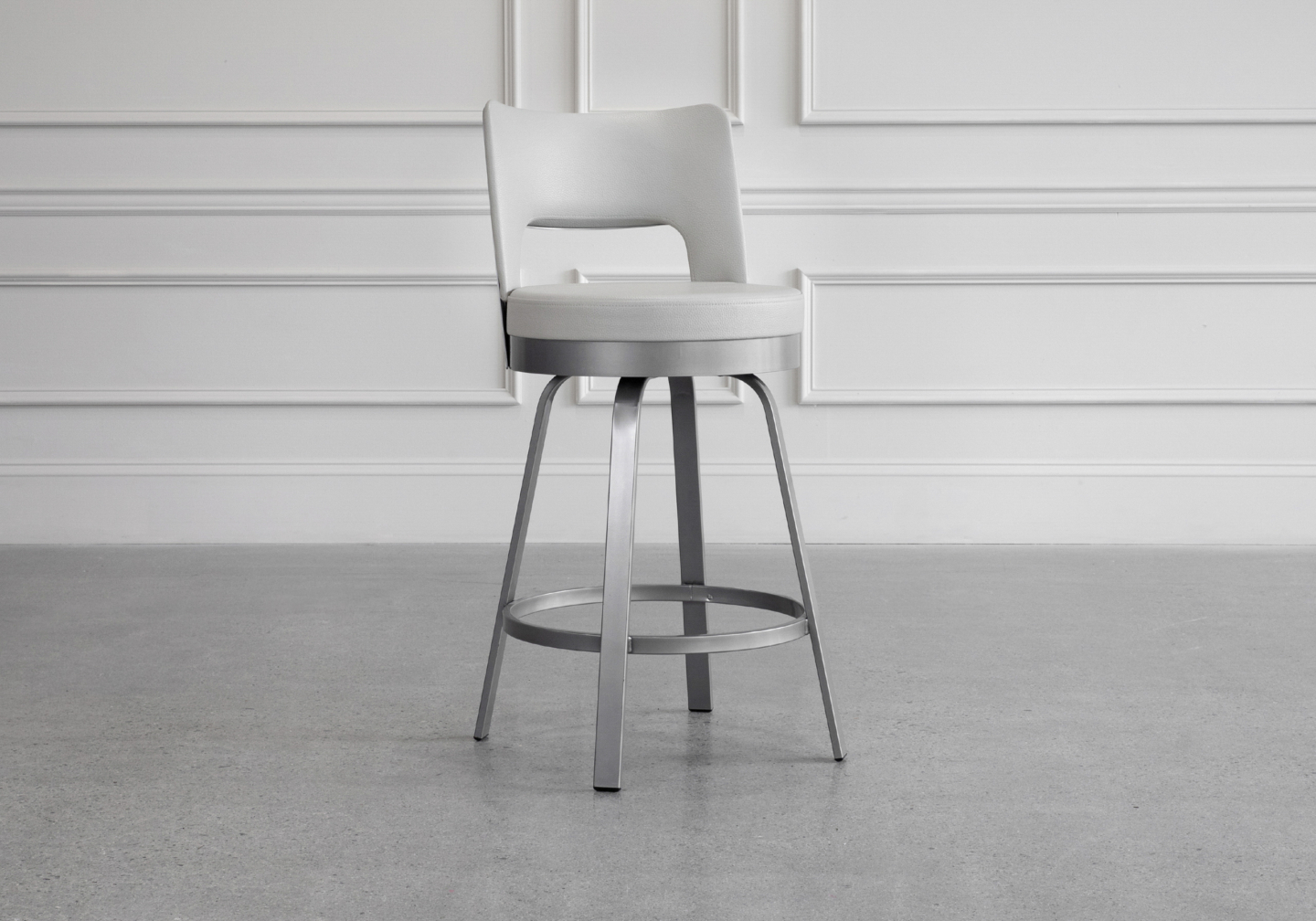 Brock Counter Stool - Parchment & Magnetite - Angle