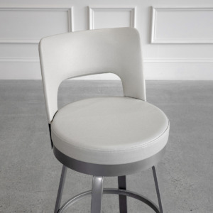 Brock Counter Stool - Parchment & Magnetite - Close Up Brock Counter Stool - Parchment & Magnetite - Close Up