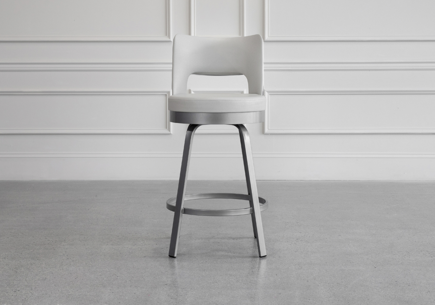 Brock Counter Stool - Parchment & Magnetite - Front