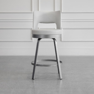 Brock Counter Stool - Parchment & Magnetite - Front Brock Counter Stool - Parchment & Magnetite - Front