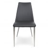 Clay Dining Chair in Grey Vinyl, Front