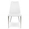 Clay Dining Chair in White Vinyl, Front