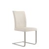 Cora Dining Chair in White Leather, Angle