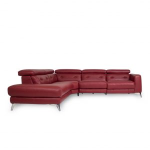 Denman Sectional in Red Leather, SL