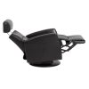 IMG Divani Recliner in Trend Tuxedo, Side Profile, Reclined and Headrest Angled