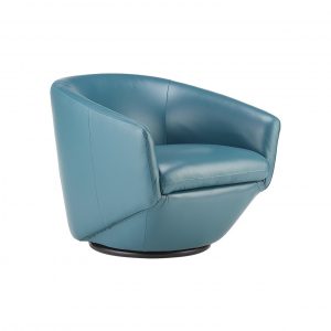 Geneva Chair in Turquoise Leather, Angle