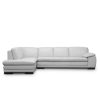 Hilo Sectional in White Leather, Straight, SL