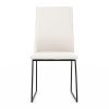 Lara Dining Chair in White Leather, Front