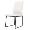 Lara Dining Chair in White Leather, Angle