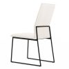 Lara Dining Chair in White Leather, Back