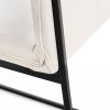 Lara Dining Chair in White Leather, Close Up