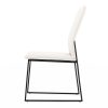 Lara Dining Chair in White Leather, Side