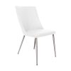 Maja Dining Chair in White Vinyl, Angle