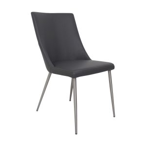 Maja Dining Chair in Grey Vinyl, Angle