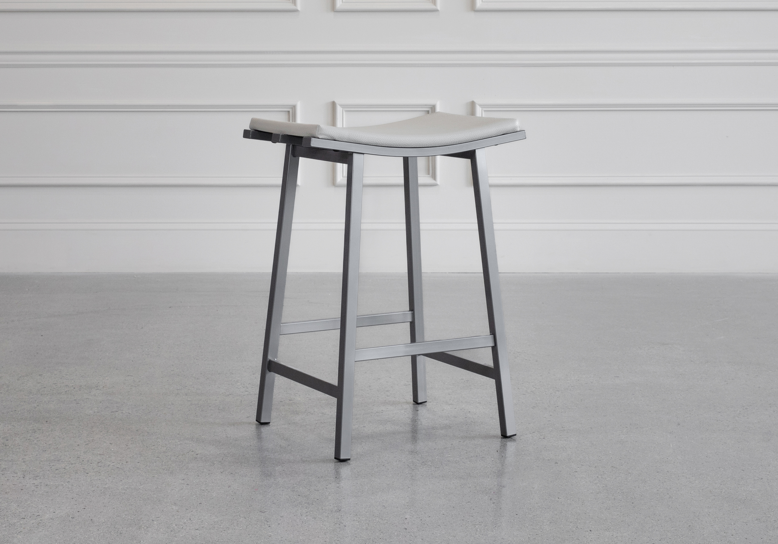 Nathan Counter Stool - Parchment & Magnetite - Angle