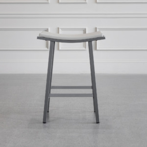 Nathan Counter Stool - Parchment & Magnetite - Front Nathan Counter Stool - Parchment & Magnetite - Front