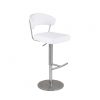 Russ Counter Stool in White Vinyl, Side