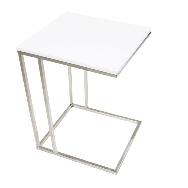 Solara Table White Lacquer, Side Profile