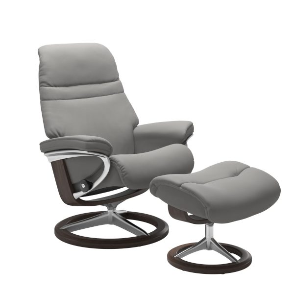 Stressless Sunrise Signature in Paloma Silver Grey, Front