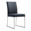 Tess Dining Chair in Black Leather, Angle