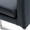 Tess Dining Chair in Black Leather, Close Up