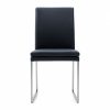 Tess Dining Chair in Black Leather, Front