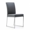 Tess Dining Chair in Grey Leather, Angle