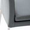 Tess Dining Chair in Grey Leather, Close Up