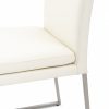 Tess Dining Chair in White Leather, Close Up