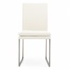 Tess Dining Chair in White Leather, Front