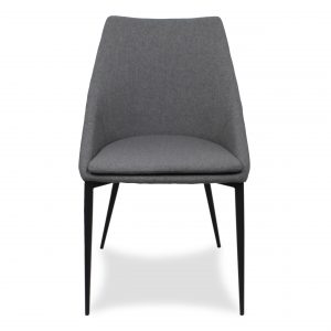 Tori Dining Chair in Light Grey Fabric, Front