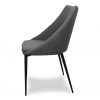 Tori Dining Chair in Light Grey Fabric, Side