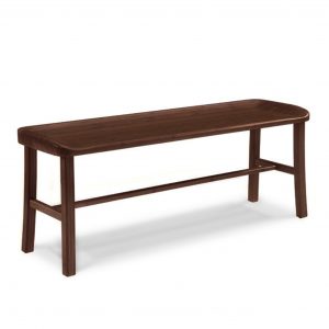 Tulip Dining Bench in Black Walnut, Angle