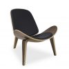 Vega Chair with Black Leather, Angle
