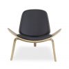 Vega Chair with Black Leather, Front