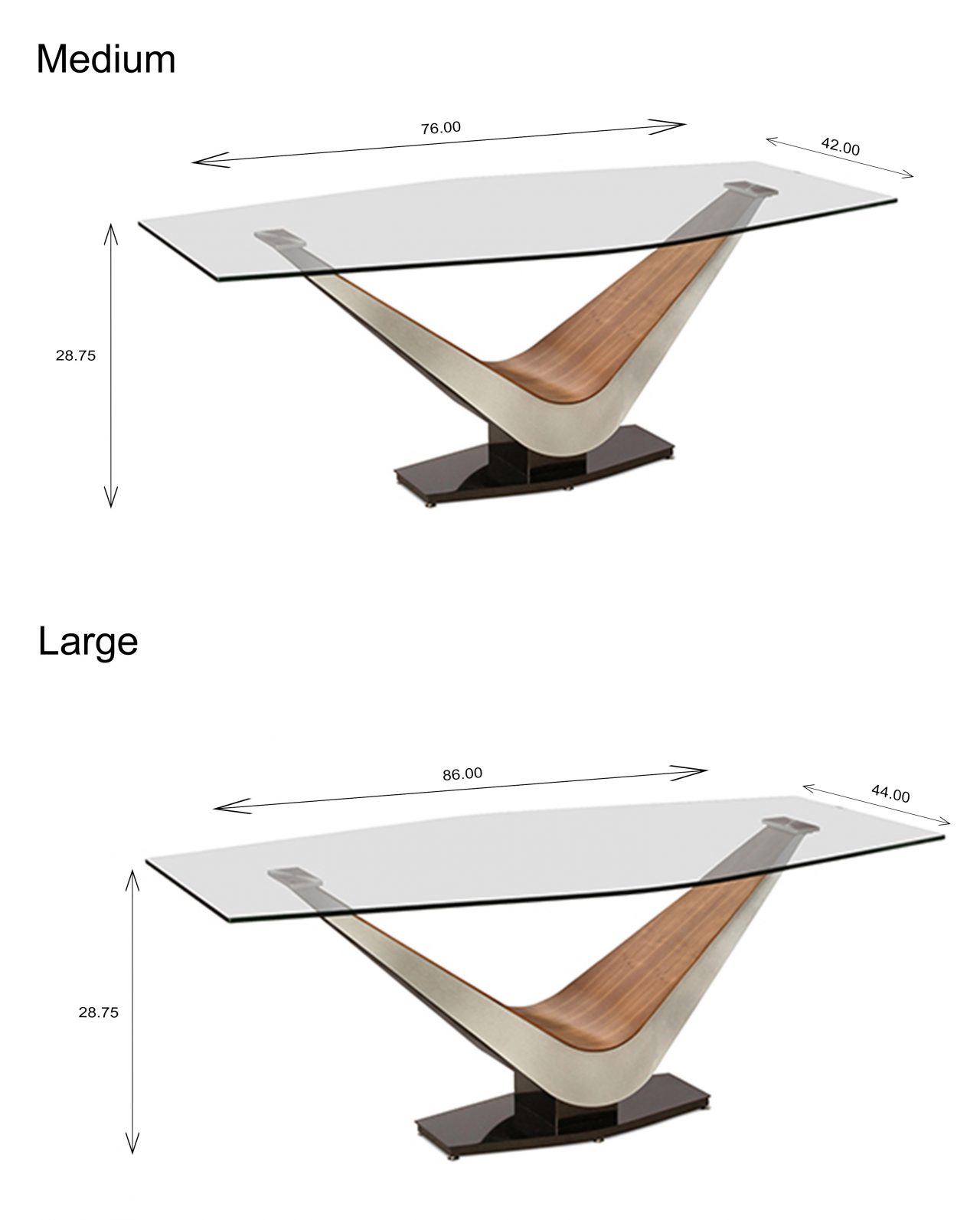 Elite Modern Victor Dining Table with Glass ScanDesigns Furniture