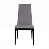 Victoria Dining Chair in Light Grey Fabric with Wenge, Front