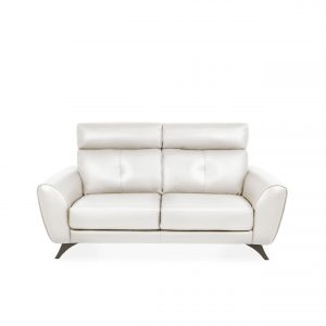 Hans Sofa Light Grey Leather, Front
