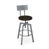 Amisco Architect Screw Stool, Wood Seat, Front