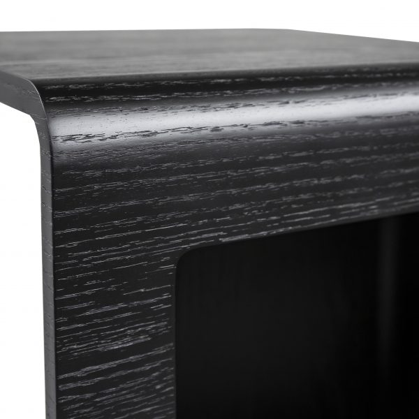 Archer Side Table in Black Oak, Close Up