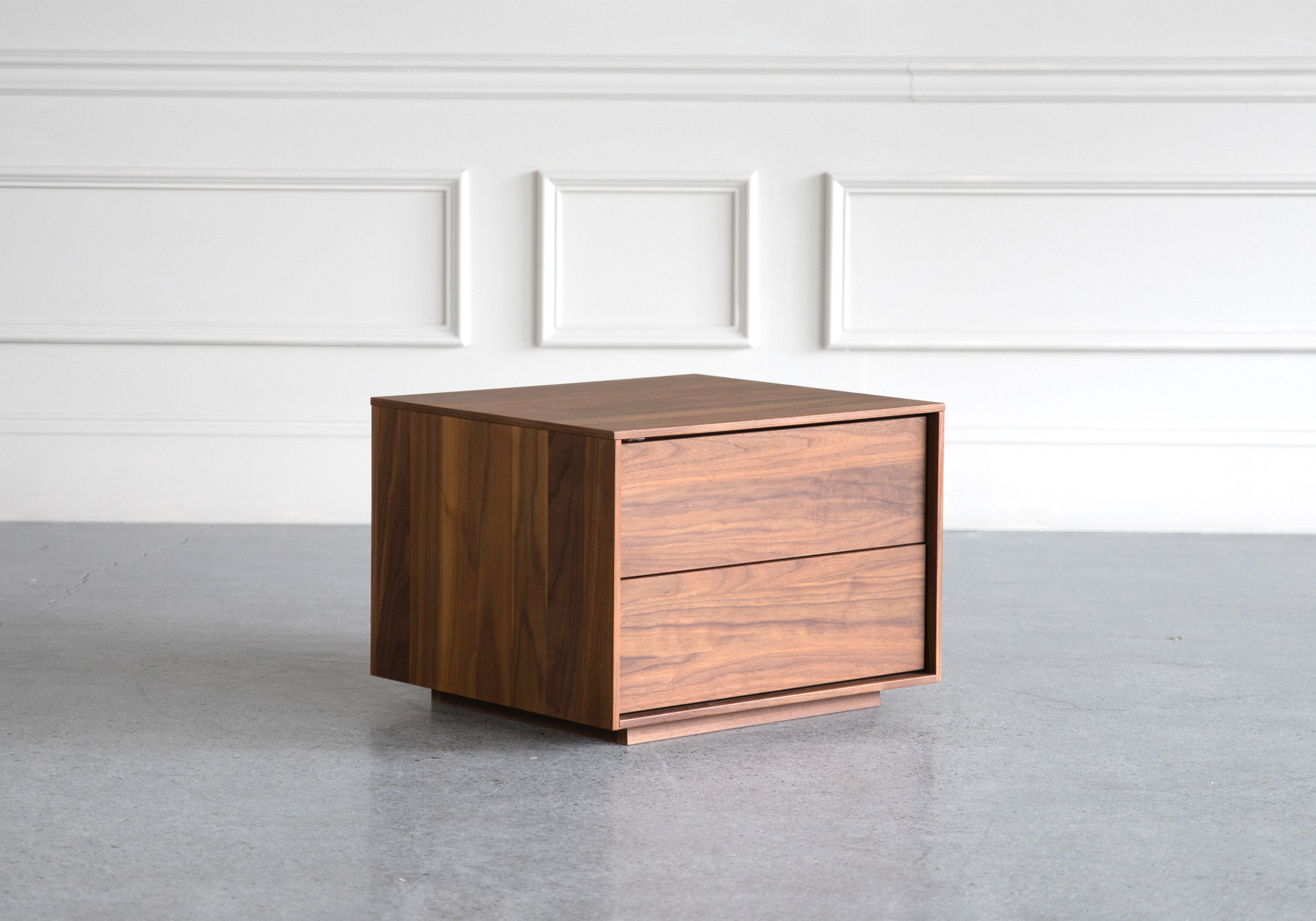 Azura Nightstand Smoked Walnut Angle