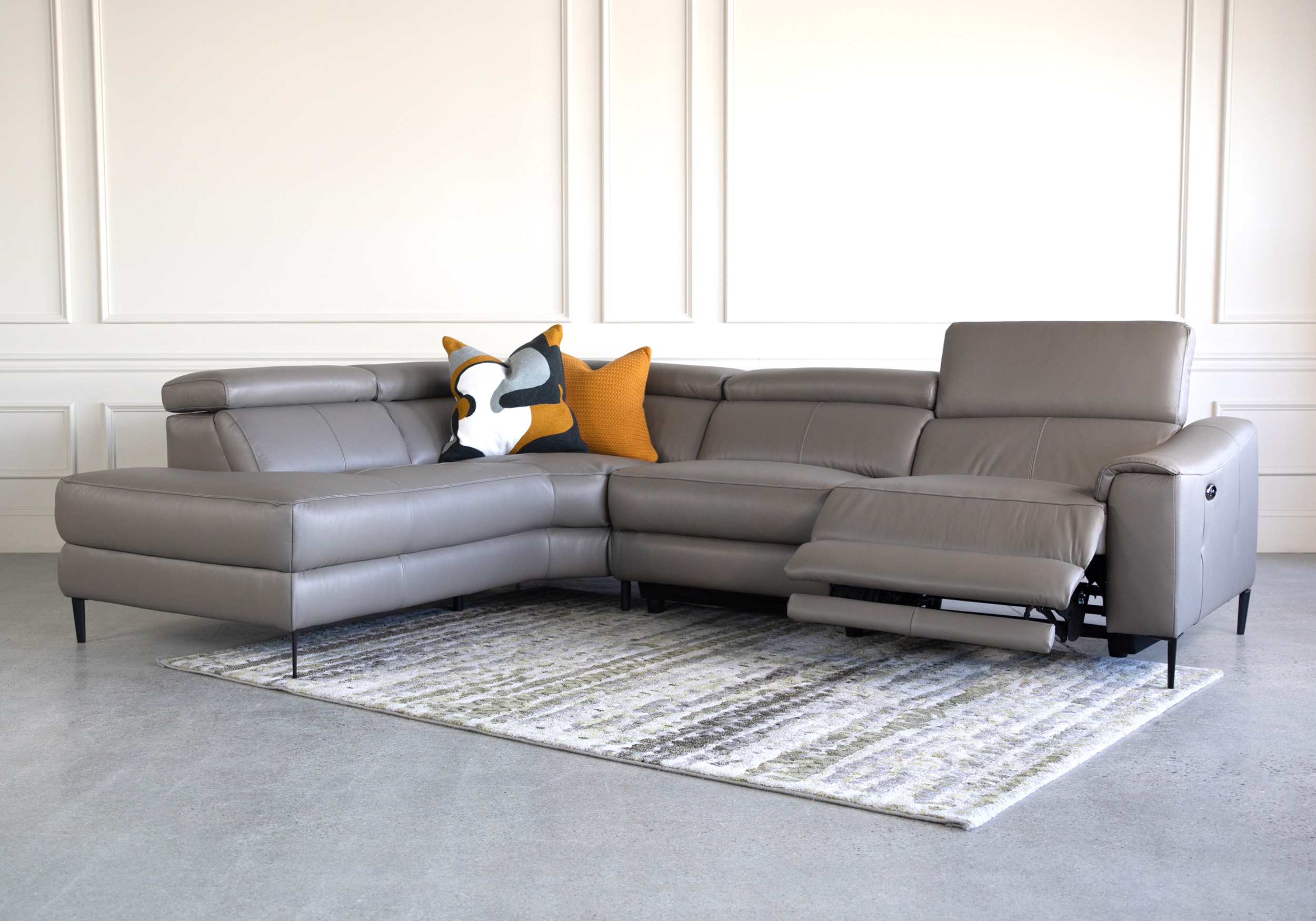 Barclay Sectional Grey Angle Recline Barclay Sectional Grey Angle Recline