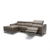 Barclay Sectional Small in Grey M8 Leather, Angle, Reclined, SL