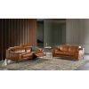 Camilla Sofa and Loveseat in New Club Warm Brown Leather in Living Room