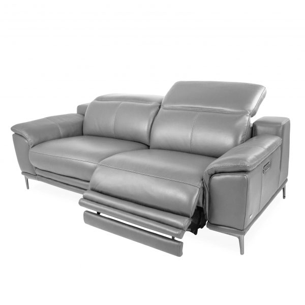 Camilla Sofa Scandesigns Furniture, Silver Grey Leather Couch